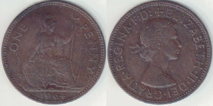 1964 Great Britain Penny A008106